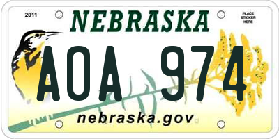 NE license plate AOA974