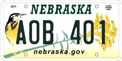 NE license plate AOB401