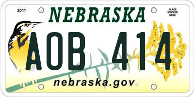 NE license plate AOB414