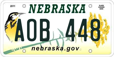 NE license plate AOB448