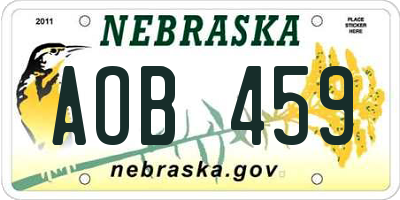 NE license plate AOB459