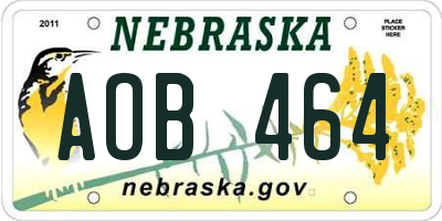 NE license plate AOB464