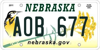 NE license plate AOB677