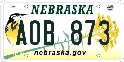 NE license plate AOB873