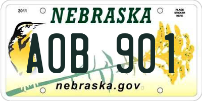 NE license plate AOB901