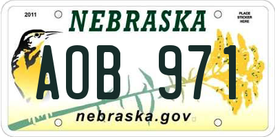 NE license plate AOB971