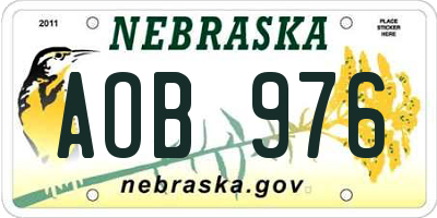 NE license plate AOB976
