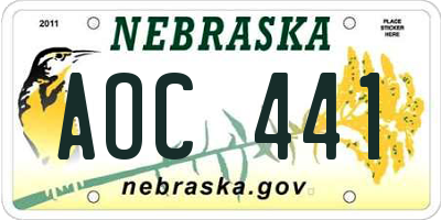 NE license plate AOC441