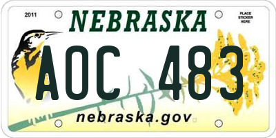 NE license plate AOC483