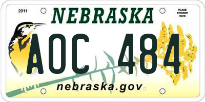 NE license plate AOC484