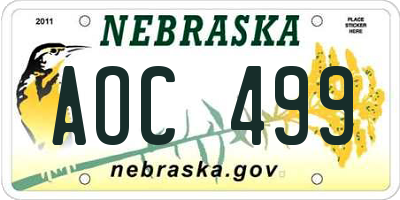 NE license plate AOC499