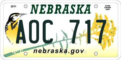 NE license plate AOC717