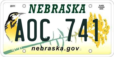 NE license plate AOC741