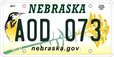 NE license plate AOD073