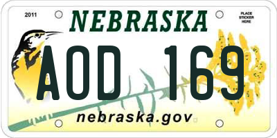 NE license plate AOD169
