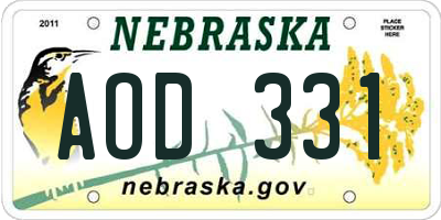 NE license plate AOD331