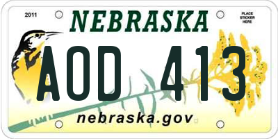 NE license plate AOD413