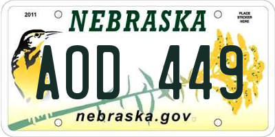 NE license plate AOD449