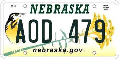 NE license plate AOD479