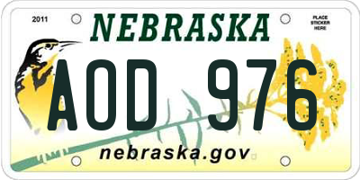 NE license plate AOD976