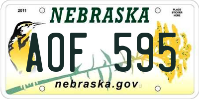 NE license plate AOF595