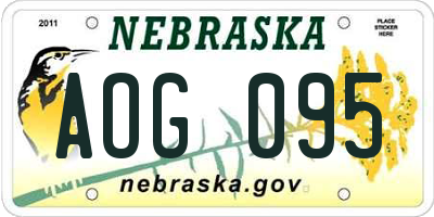 NE license plate AOG095