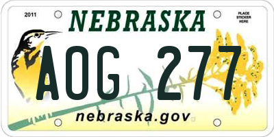 NE license plate AOG277