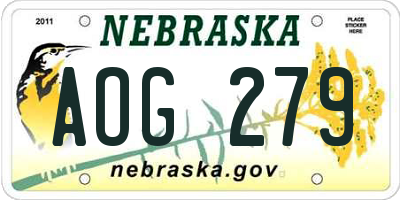 NE license plate AOG279