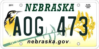 NE license plate AOG473