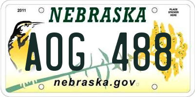 NE license plate AOG488