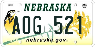 NE license plate AOG521