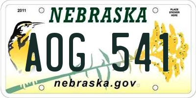 NE license plate AOG541