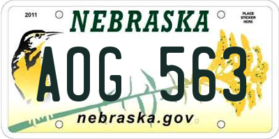 NE license plate AOG563