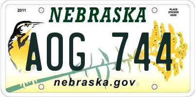 NE license plate AOG744