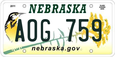 NE license plate AOG759