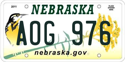 NE license plate AOG976