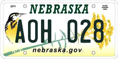 NE license plate AOH028