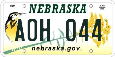 NE license plate AOH044