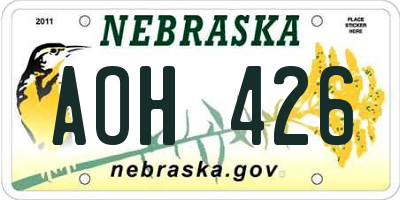 NE license plate AOH426
