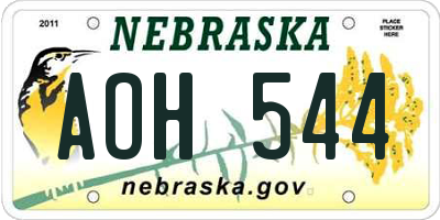 NE license plate AOH544