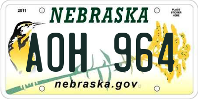 NE license plate AOH964