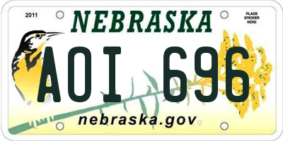 NE license plate AOI696