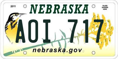 NE license plate AOI717