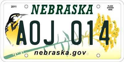 NE license plate AOJ014