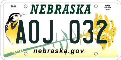 NE license plate AOJ032