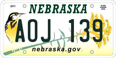 NE license plate AOJ139