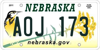 NE license plate AOJ173