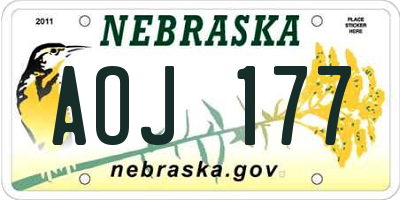 NE license plate AOJ177