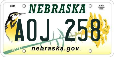 NE license plate AOJ258