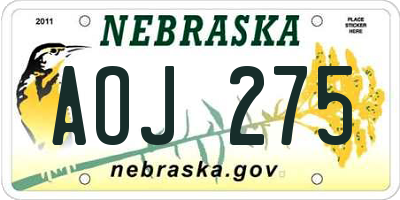 NE license plate AOJ275